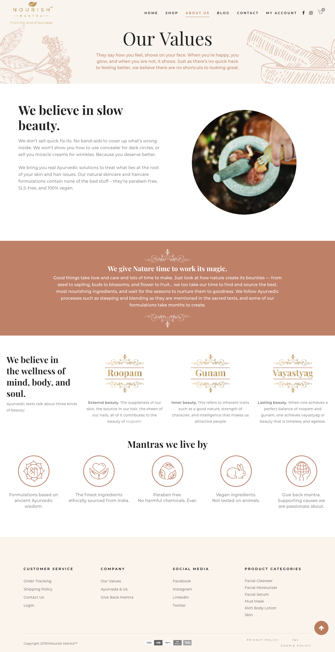 Nourish Mantra website